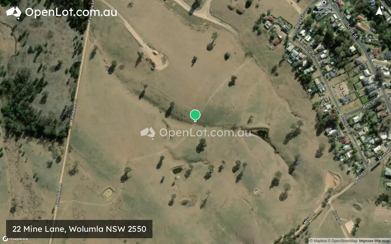 Satellite image for 22 Mine Lane, Wolumla NSW 2550