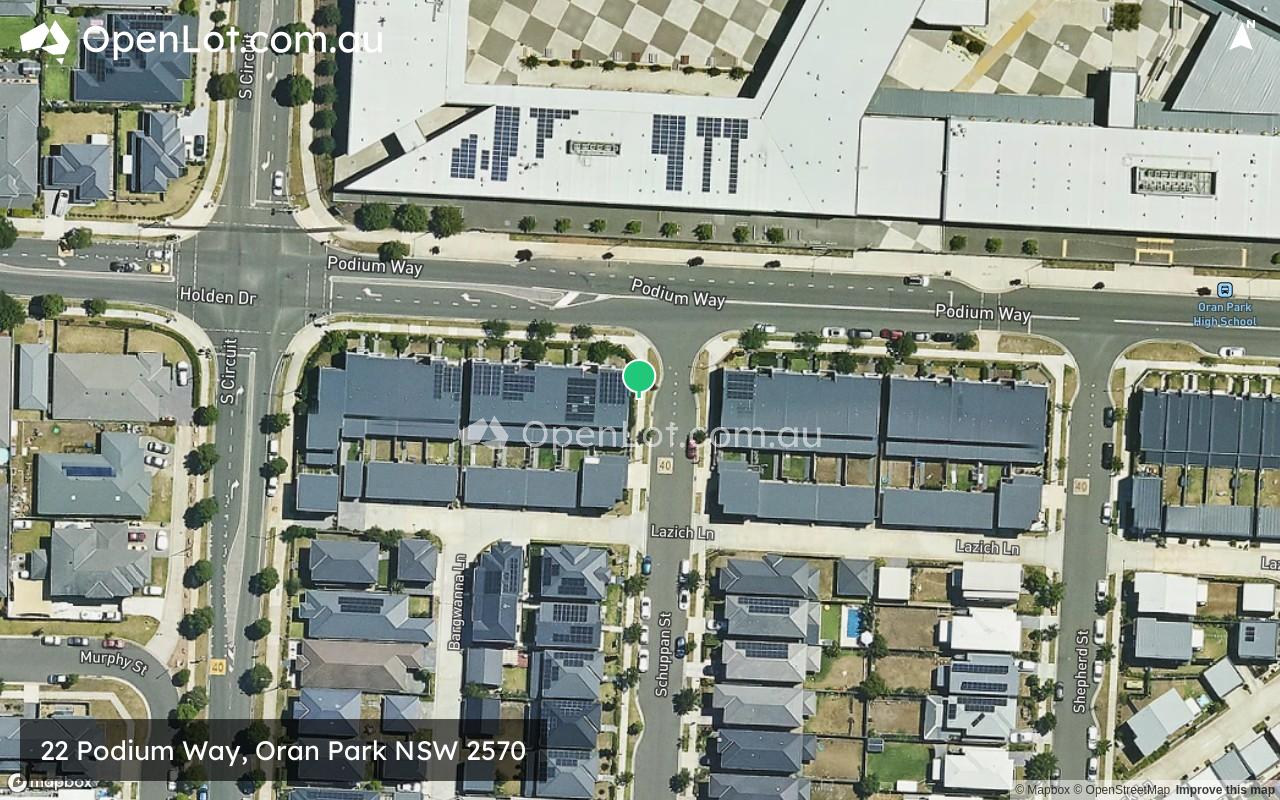 Satellite image for 22 Podium Way, Oran Park NSW 2570