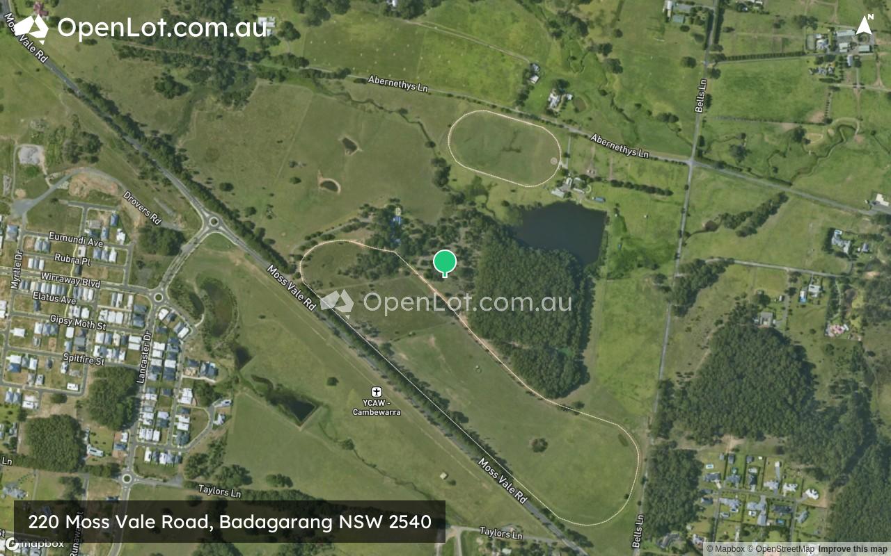 Satellite image for 220 Moss Vale Road, Badagarang NSW 2540