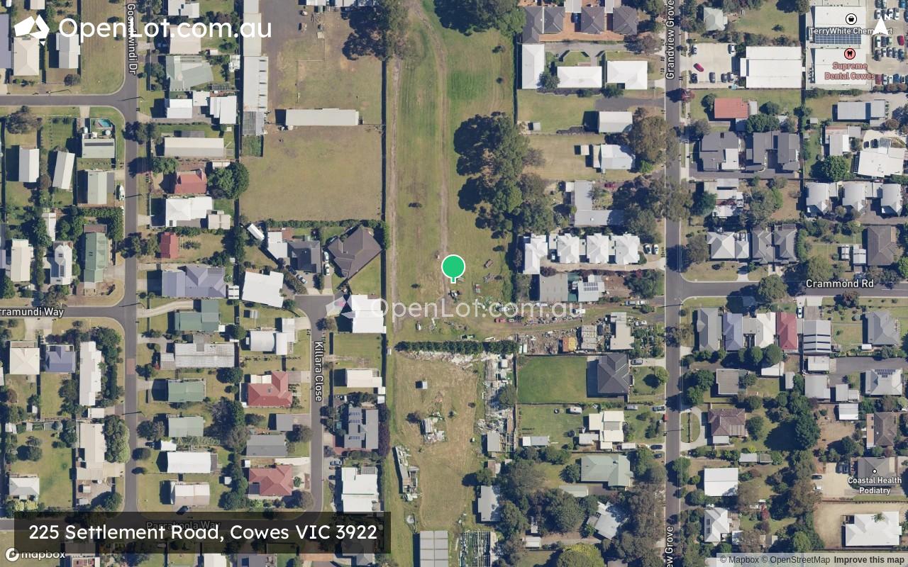 Satellite image for 225 Settlement Road, Cowes VIC 3922