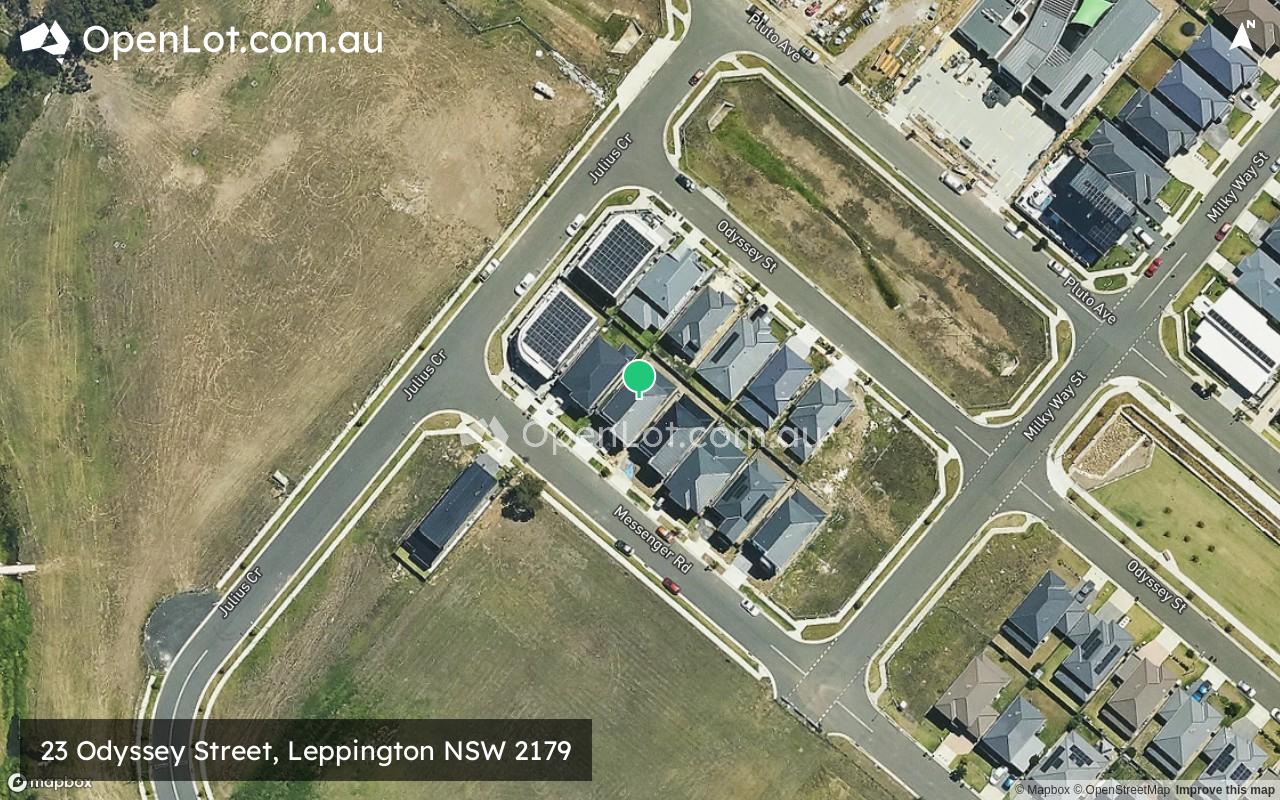 Satellite image for 23 Odyssey Street, Leppington NSW 2179