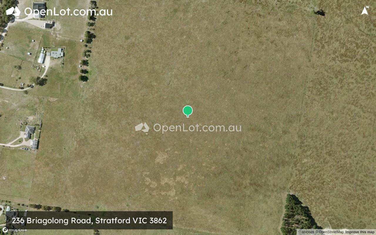 Satellite image for 236 Briagolong Road, Stratford VIC 3862