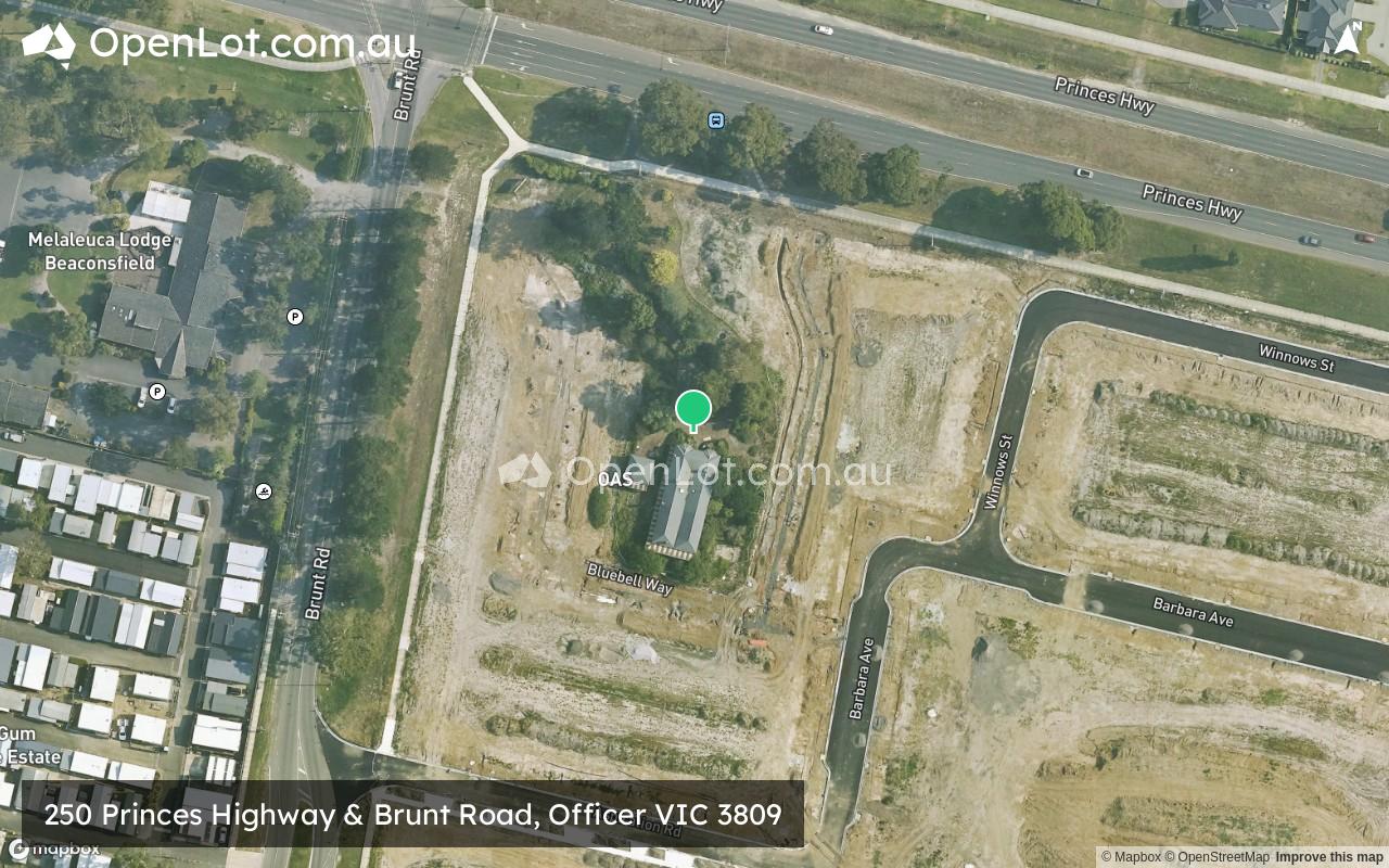Satellite image for 250 Princes Highway & Brunt Road, Officer VIC 3809