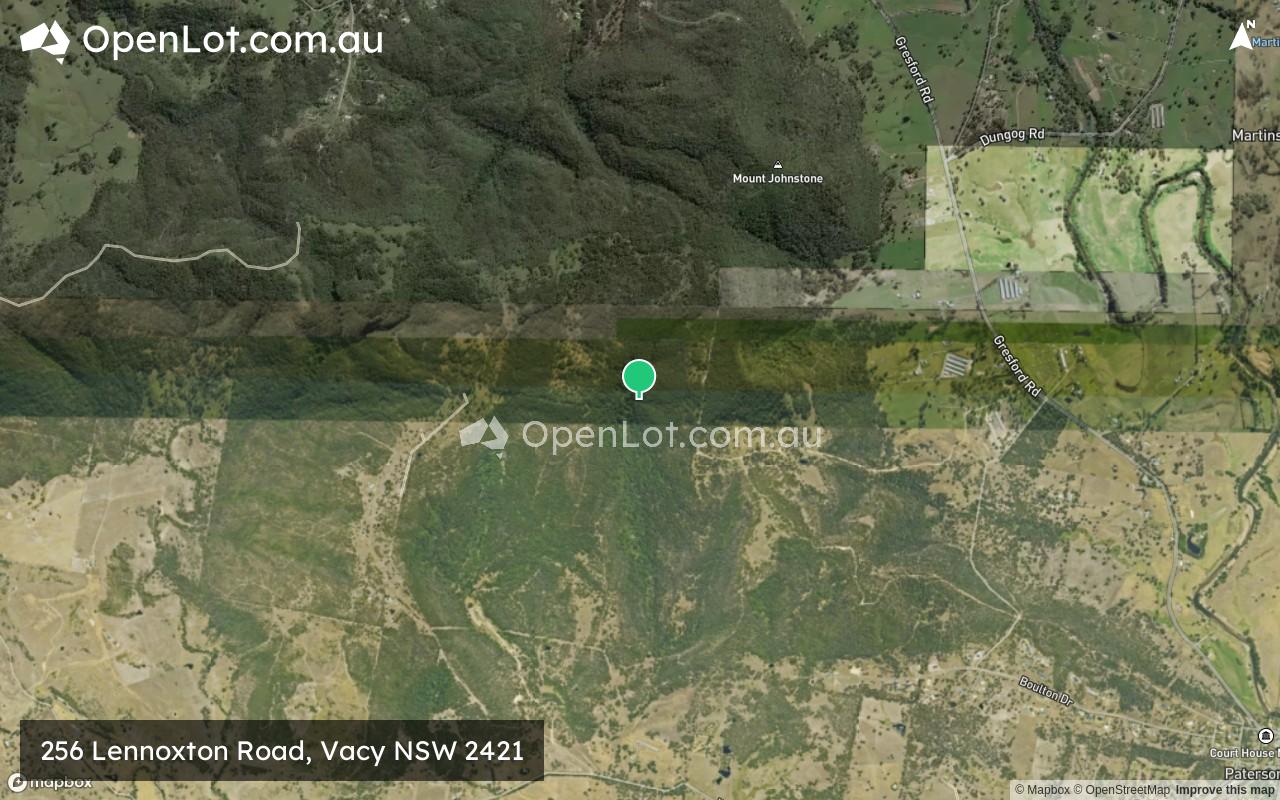 Satellite image for 256 Lennoxton Road, Vacy NSW 2421