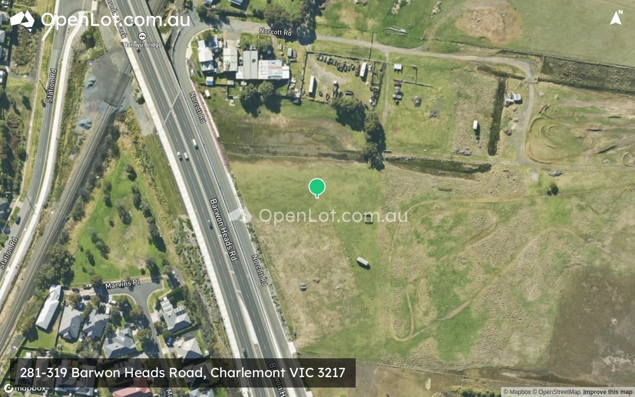 Satellite image for 281-319 Barwon Heads Road, Charlemont VIC 3217