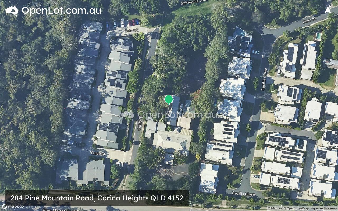 Satellite image for 284 Pine Mountain Road, Carina Heights QLD 4152