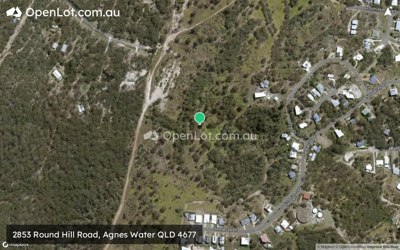 Satellite image for 2853 Round Hill Road, Agnes Water QLD 4677