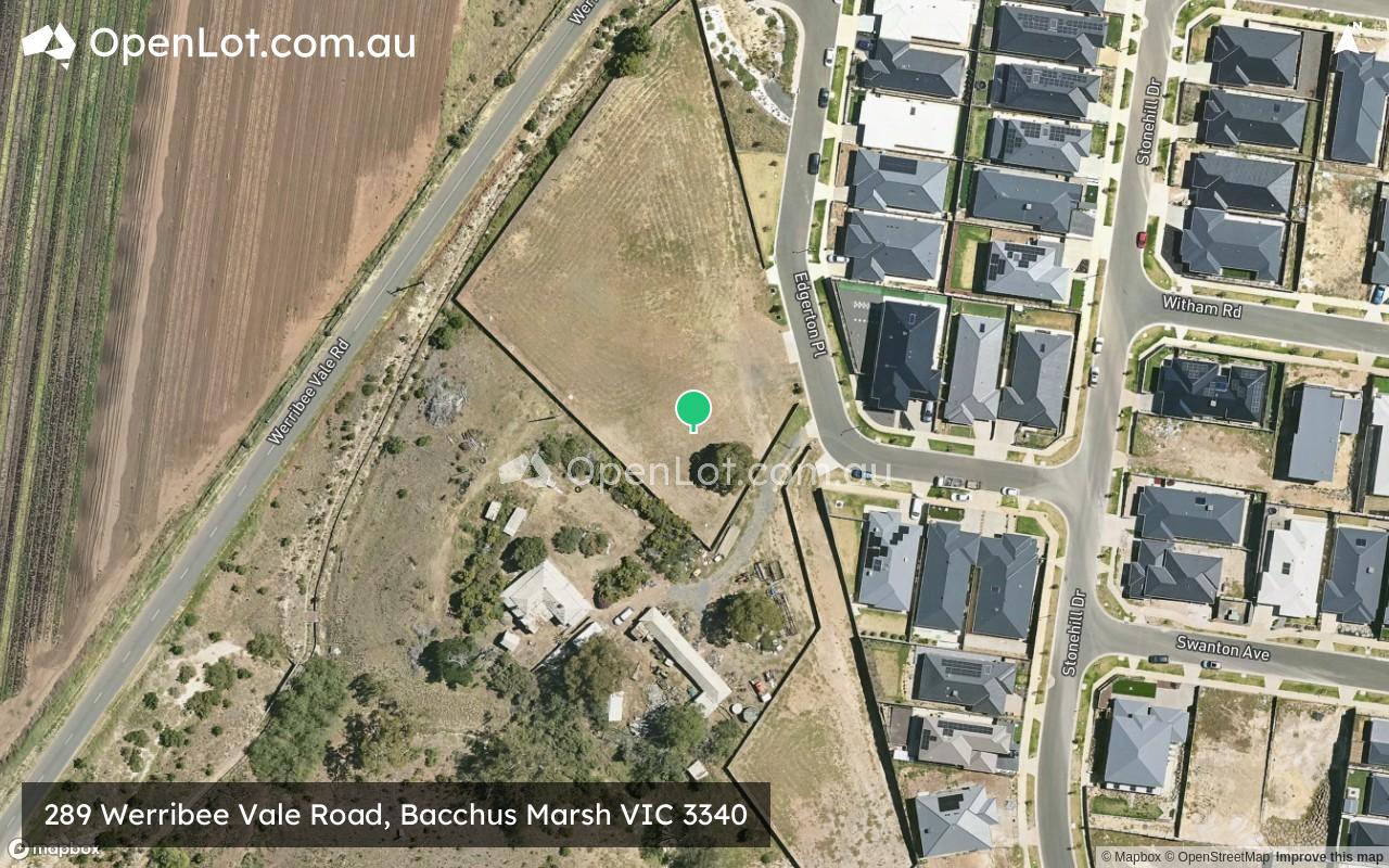 Satellite image for 289 Werribee Vale Road, Bacchus Marsh VIC 3340