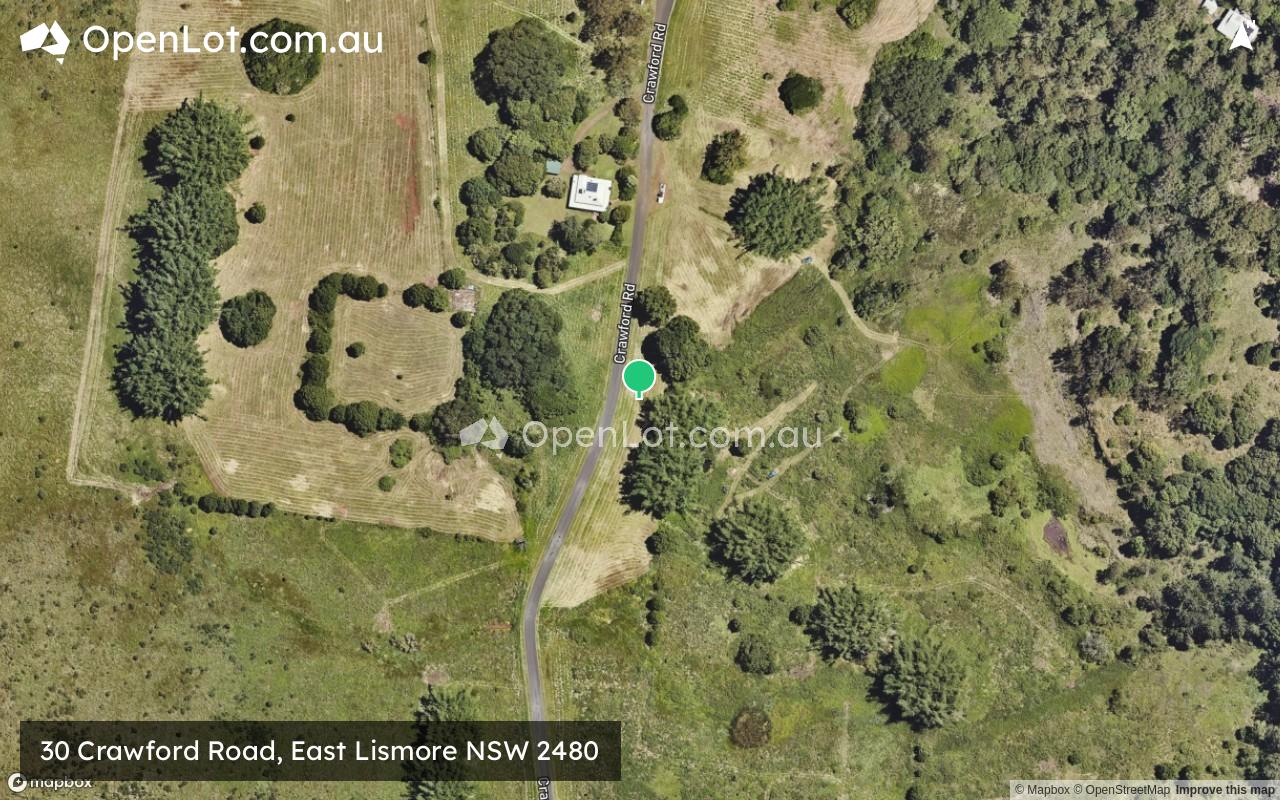 Satellite image for 30 Crawford Road, East Lismore NSW 2480