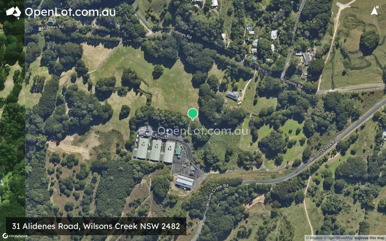 Satellite image for 31 Alidenes Road, Wilsons Creek NSW 2482