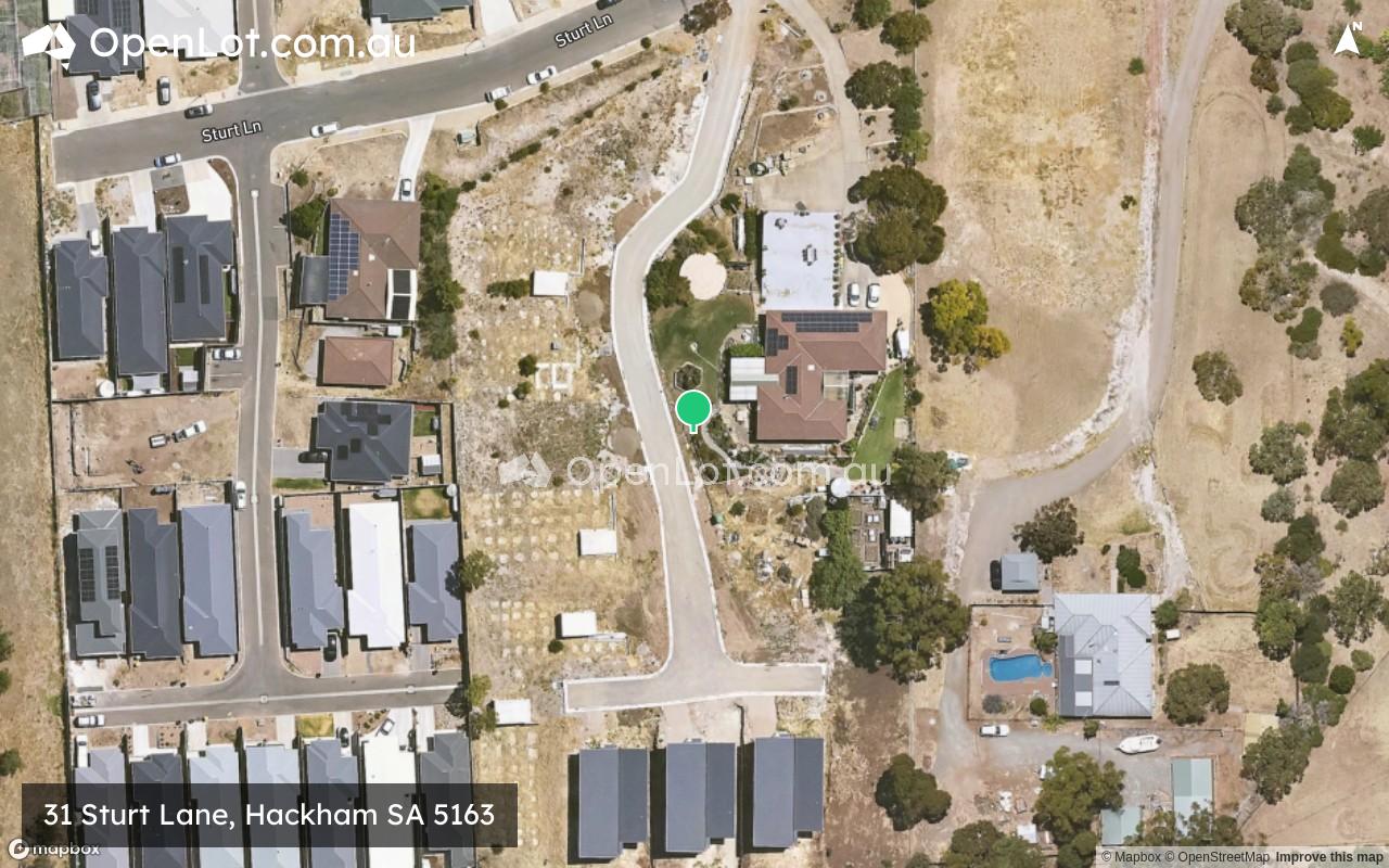 Satellite image for 31 Sturt Lane, Hackham SA 5163