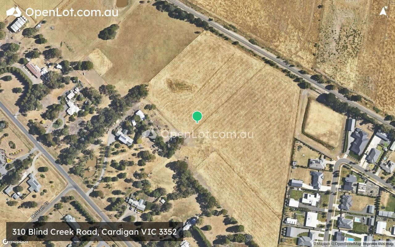 Satellite image for 310 Blind Creek Road, Cardigan VIC 3352