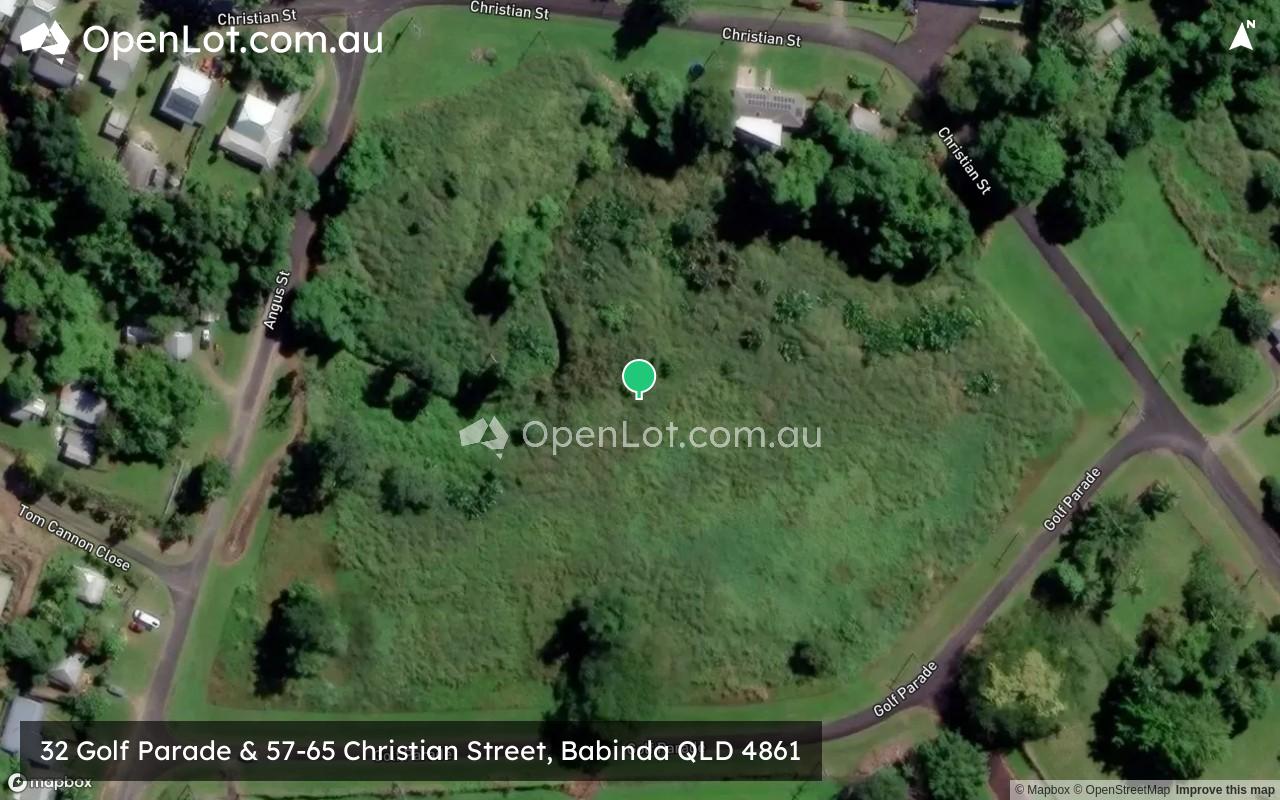 Satellite image for 32 Golf Parade & 57-65 Christian Street, Babinda QLD 4861