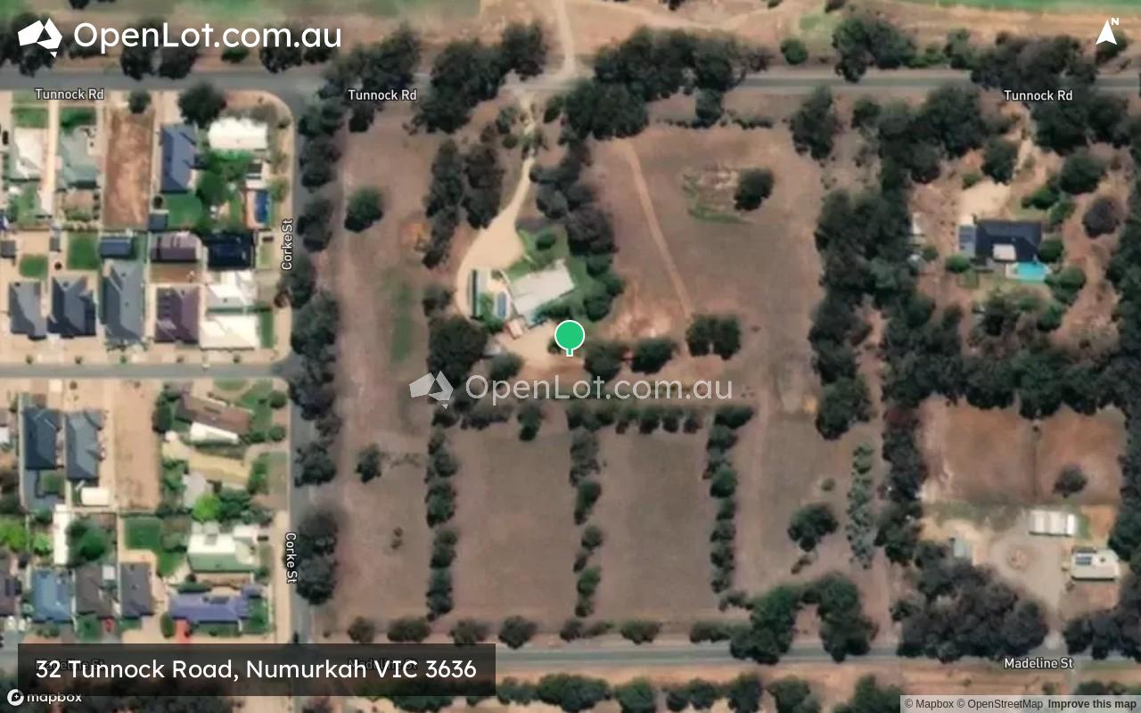 Satellite image for 32 Tunnock Road, Numurkah VIC 3636