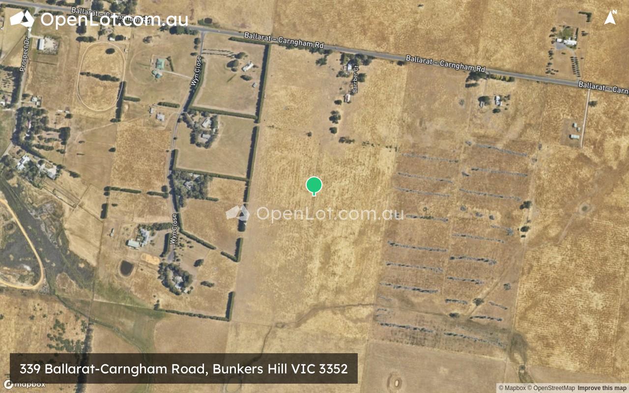 Satellite image for 339 Ballarat-Carngham Road, Bunkers Hill VIC 3352