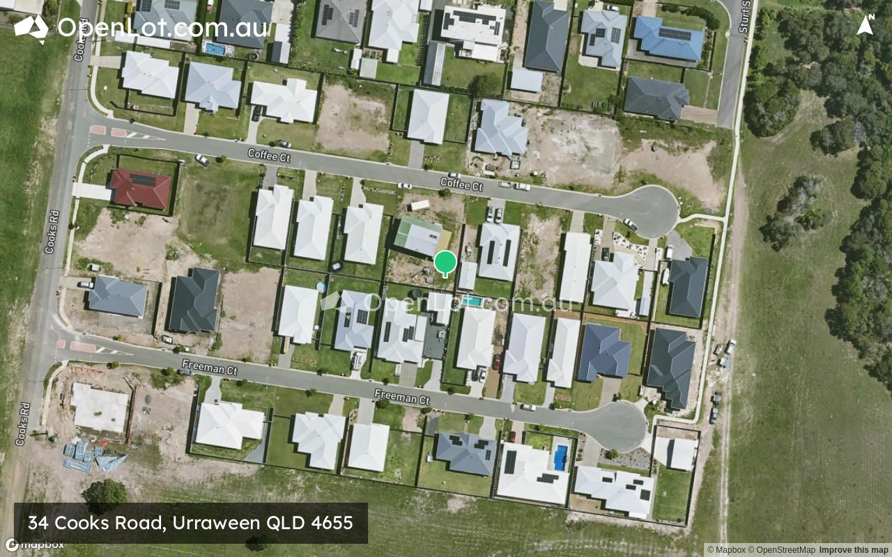 Satellite image for 34 Cooks Road, Urraween QLD 4655