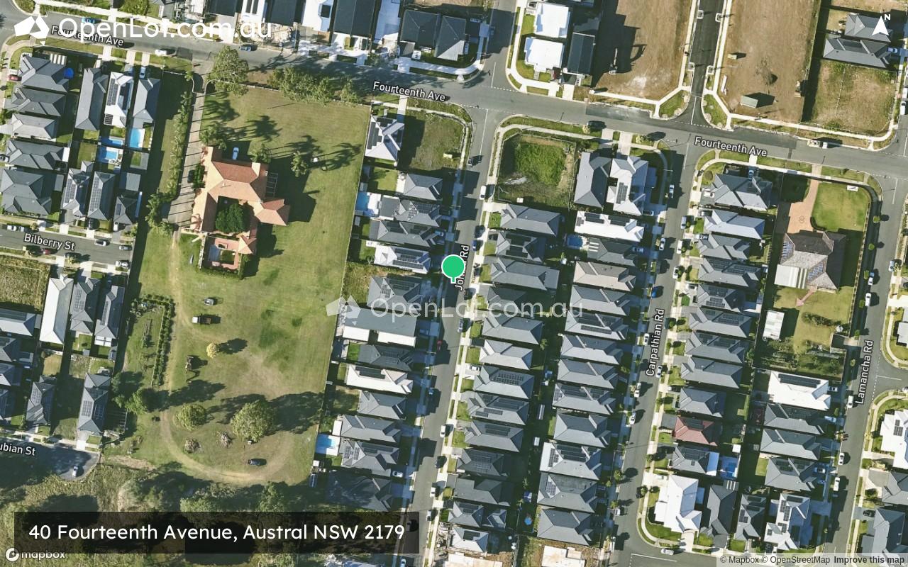 Satellite image for 40 Fourteenth Avenue, Austral NSW 2179