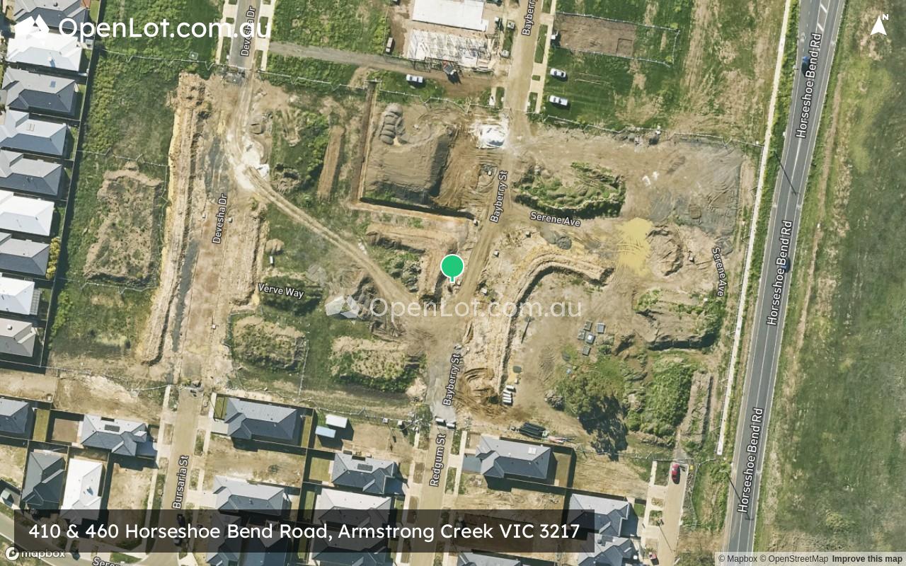 Satellite image for 410 & 460 Horseshoe Bend Road, Armstrong Creek VIC 3217