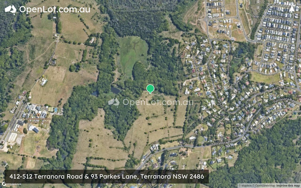 Satellite image for 412-512 Terranora Road & 93 Parkes Lane, Terranora NSW 2486