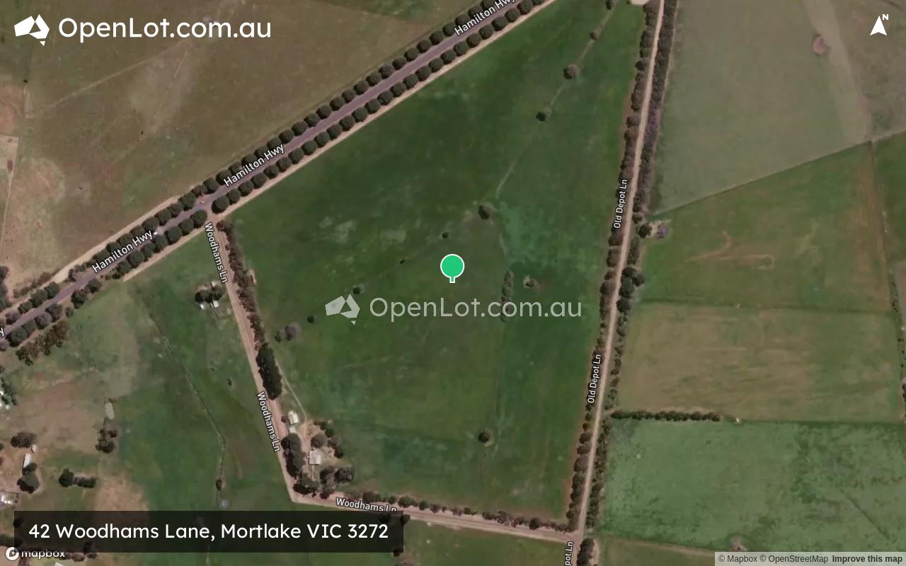 Satellite image for 42 Woodhams Lane, Mortlake VIC 3272