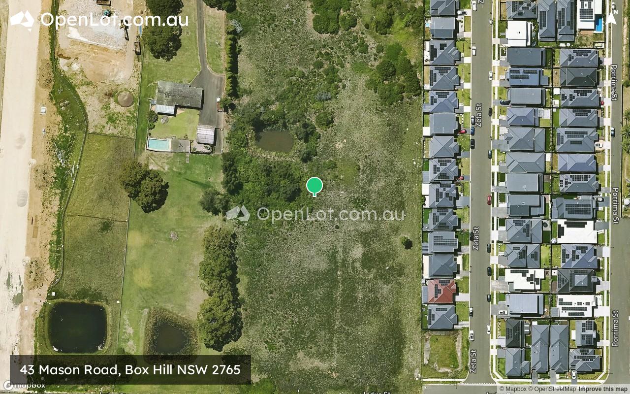 Satellite image for 43 Mason Road, Box Hill NSW 2765