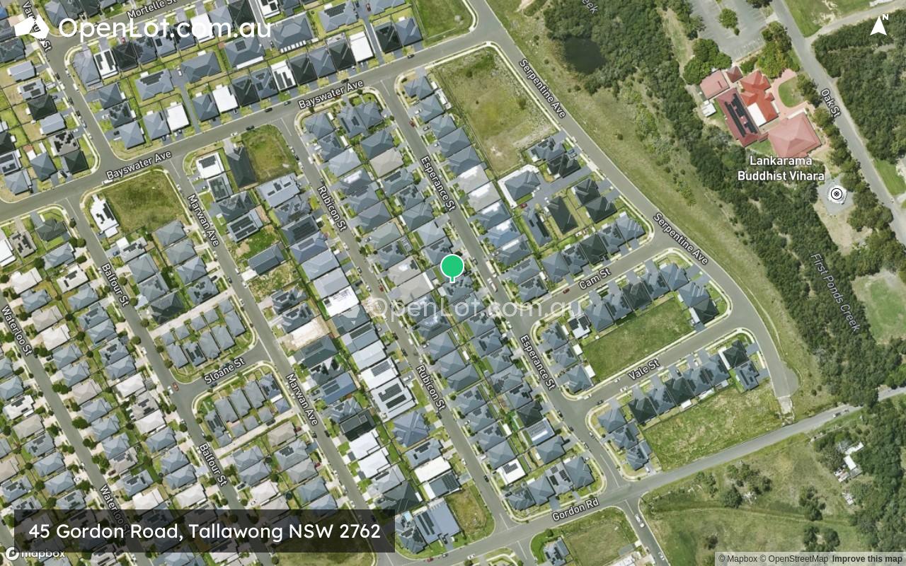 Satellite image for 45 Gordon Road, Tallawong NSW 2762