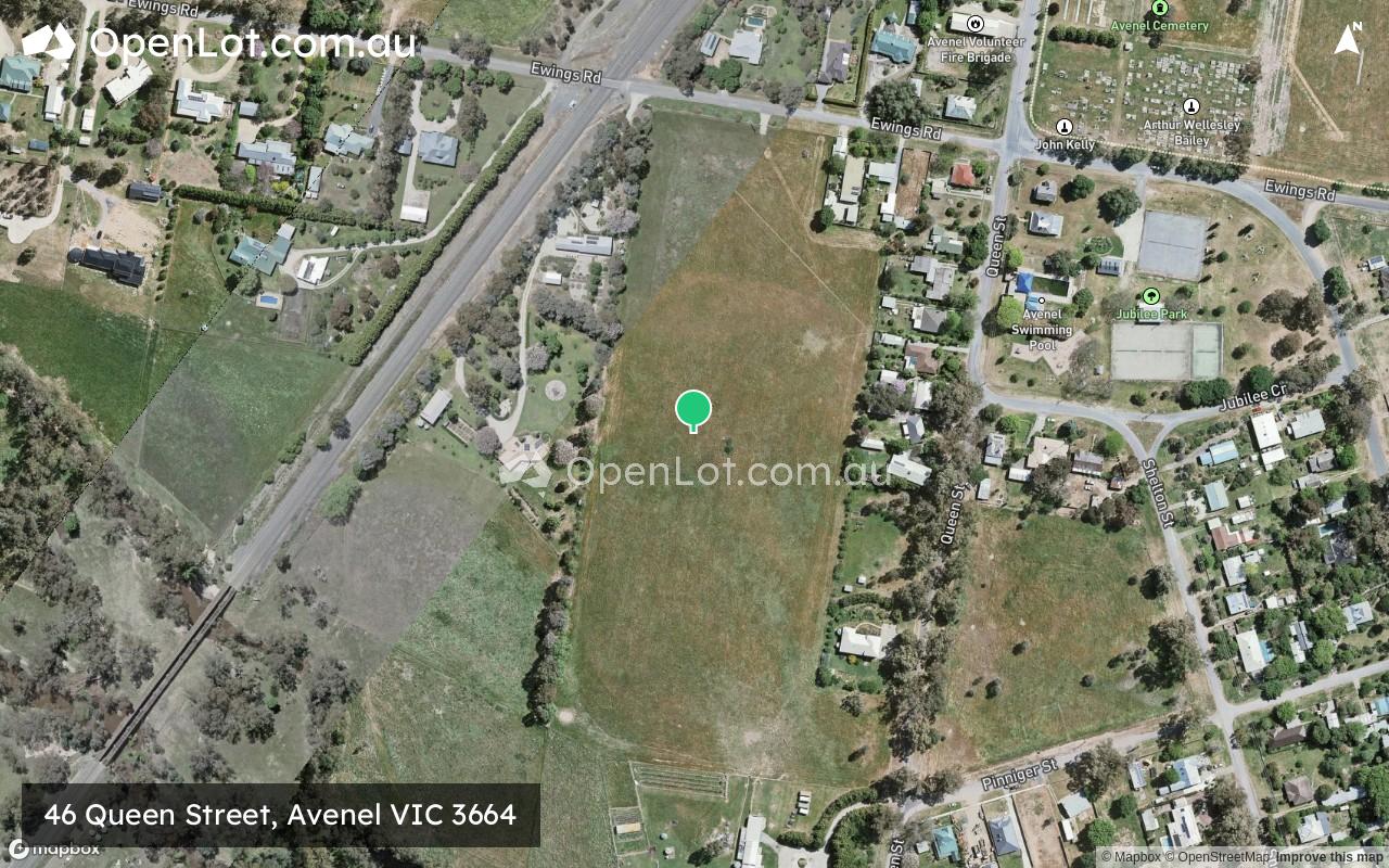 Satellite image for 46 Queen Street, Avenel VIC 3664