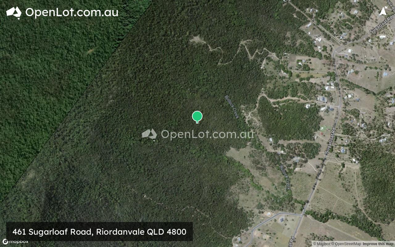 Satellite image for 461 Sugarloaf Road, Riordanvale QLD 4800
