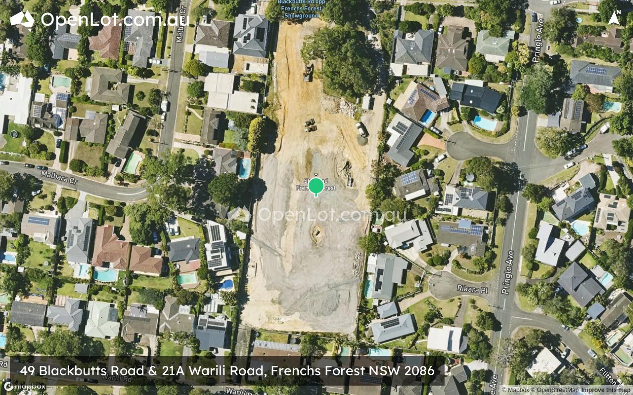 Satellite image for 49 Blackbutts Road & 21A Warili Road, Frenchs Forest NSW 2086