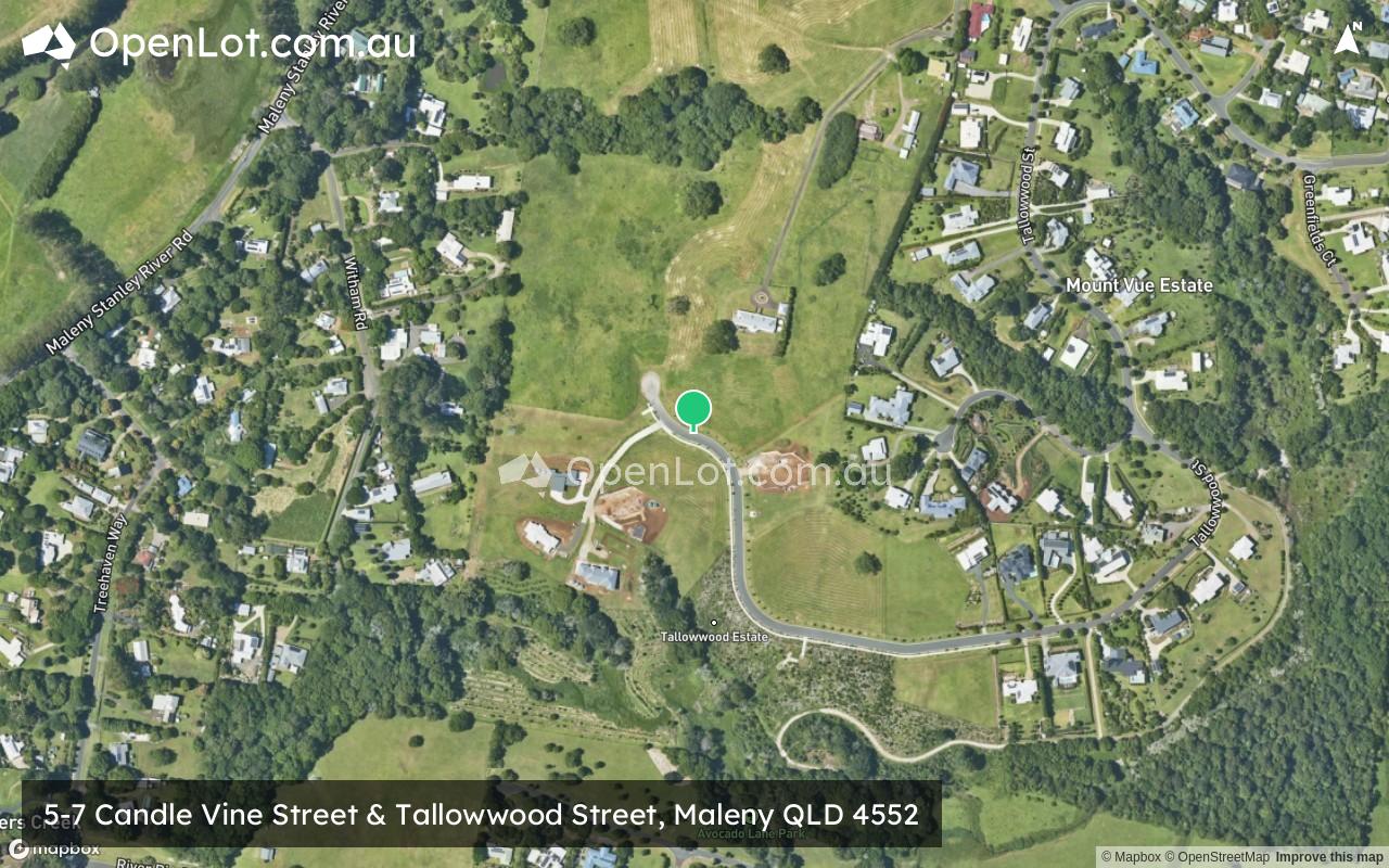 Satellite image for 5-7 Candle Vine Street & Tallowwood Street, Maleny QLD 4552