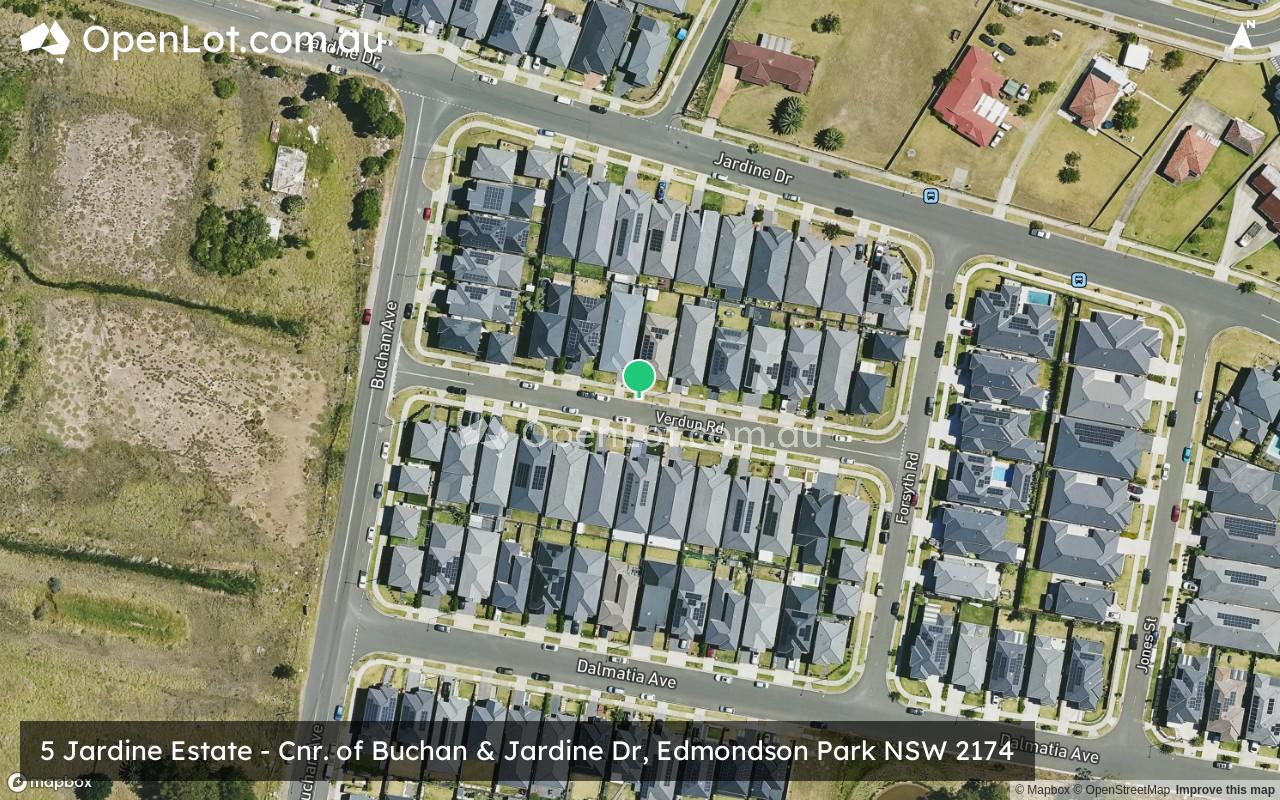 Satellite image for 5 Jardine Estate - Cnr. of Buchan & Jardine Dr, Edmondson Park NSW 2174