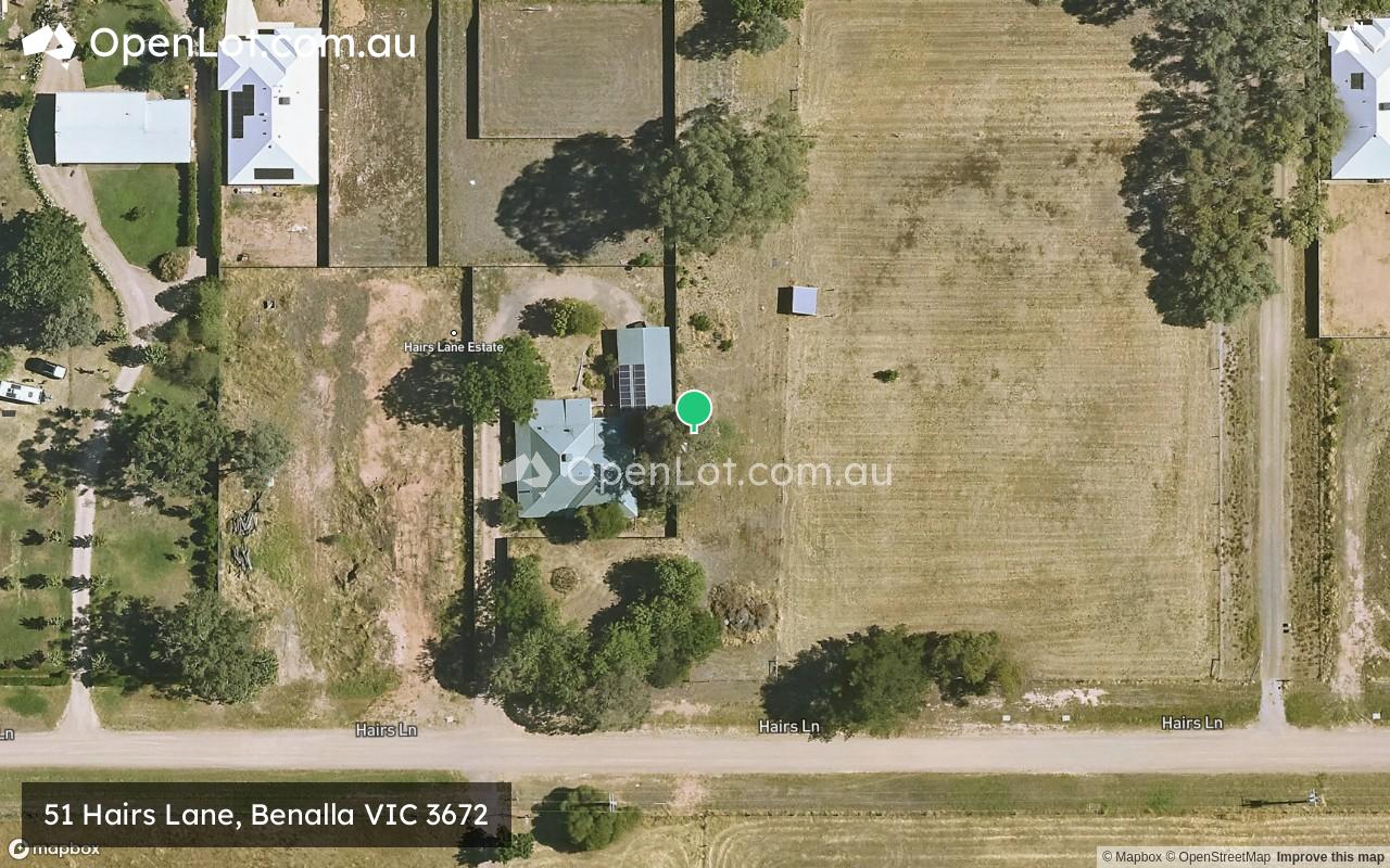 Satellite image for 51 Hairs Lane, Benalla VIC 3672