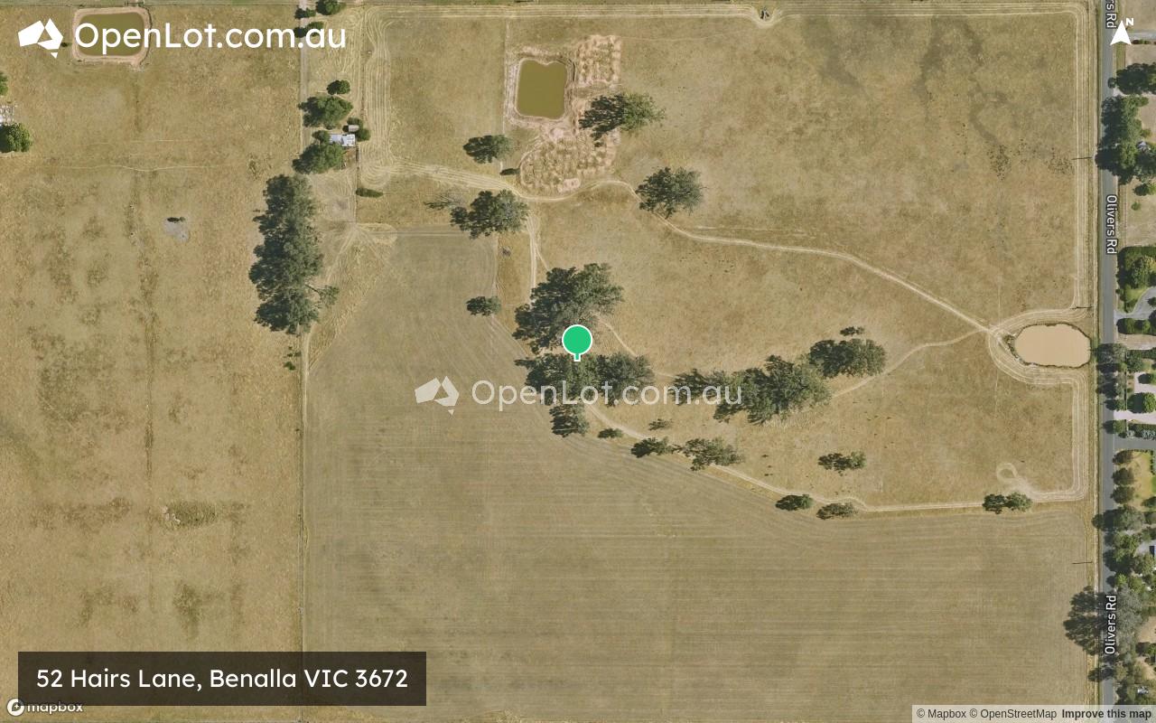 Satellite image for 52 Hairs Lane, Benalla VIC 3672