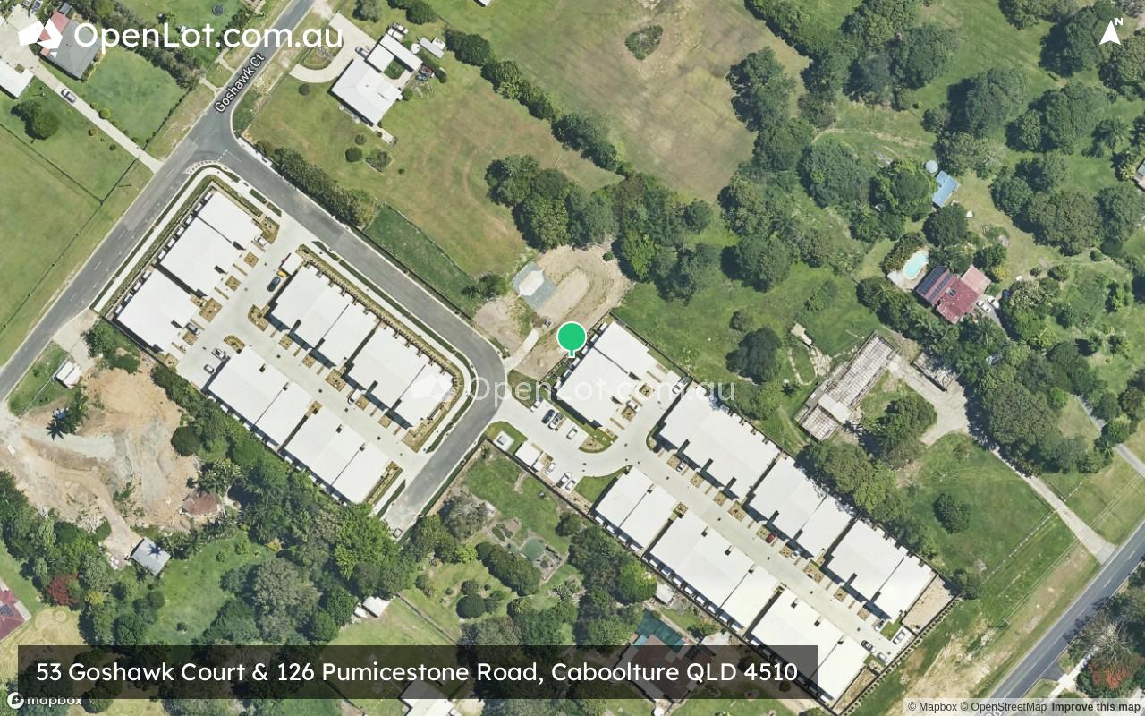 Satellite image for 53 Goshawk Court & 126 Pumicestone Road, Caboolture QLD 4510