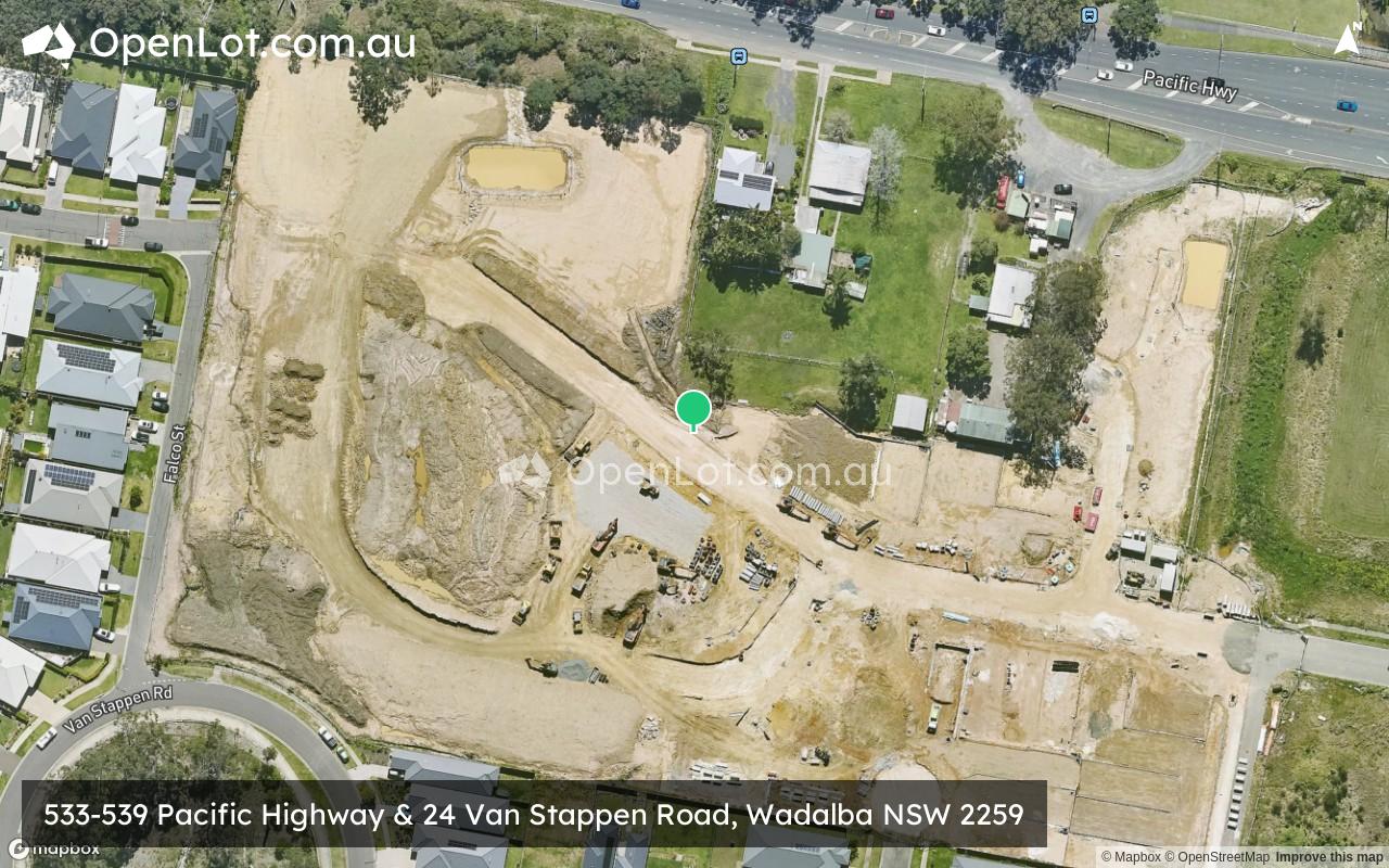 Satellite image for 533-539 Pacific Highway & 24 Van Stappen Road, Wadalba NSW 2259