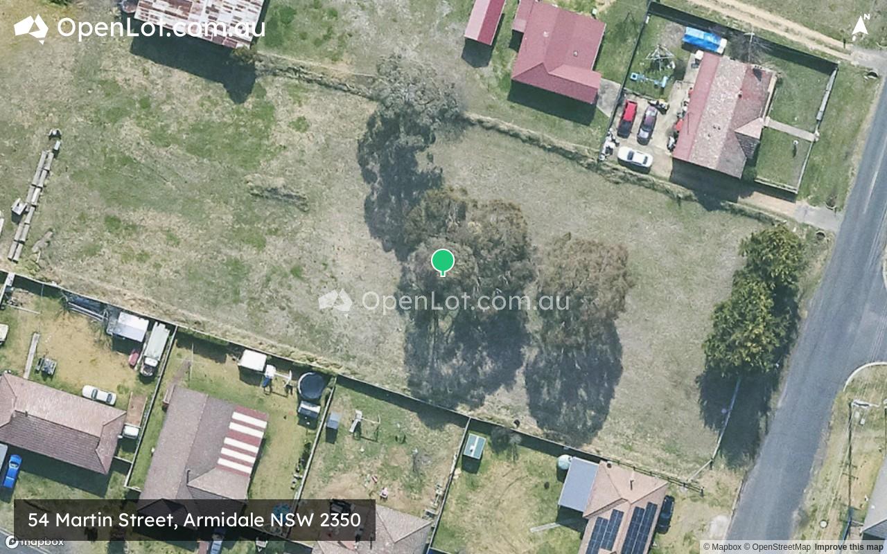 Satellite image for 54 Martin Street, Armidale NSW 2350