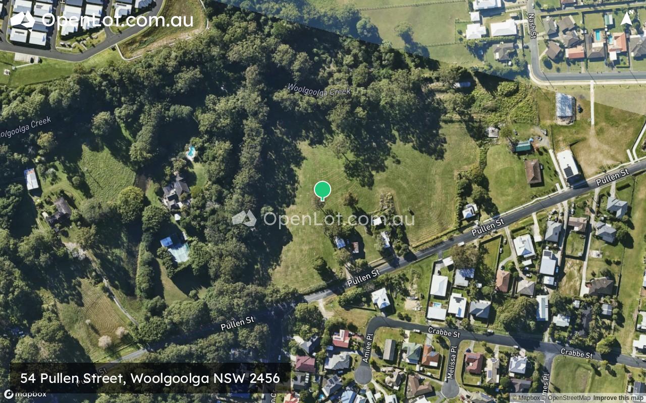 Satellite image for 54 Pullen Street, Woolgoolga NSW 2456