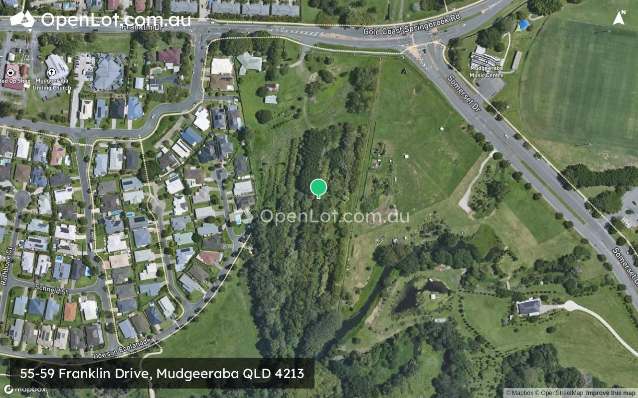 Satellite image for 55-59 Franklin Drive, Mudgeeraba QLD 4213