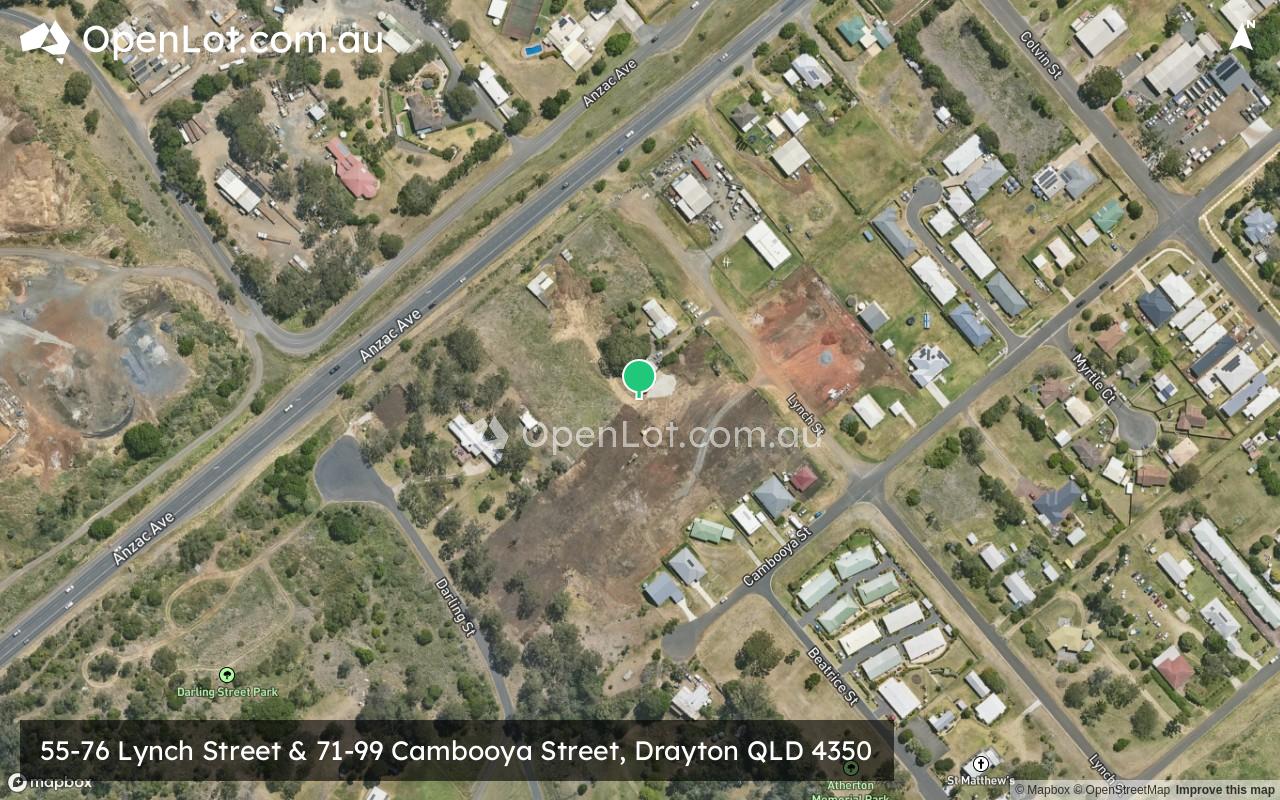 Satellite image for 55-76 Lynch Street & 71-99 Cambooya Street, Drayton QLD 4350