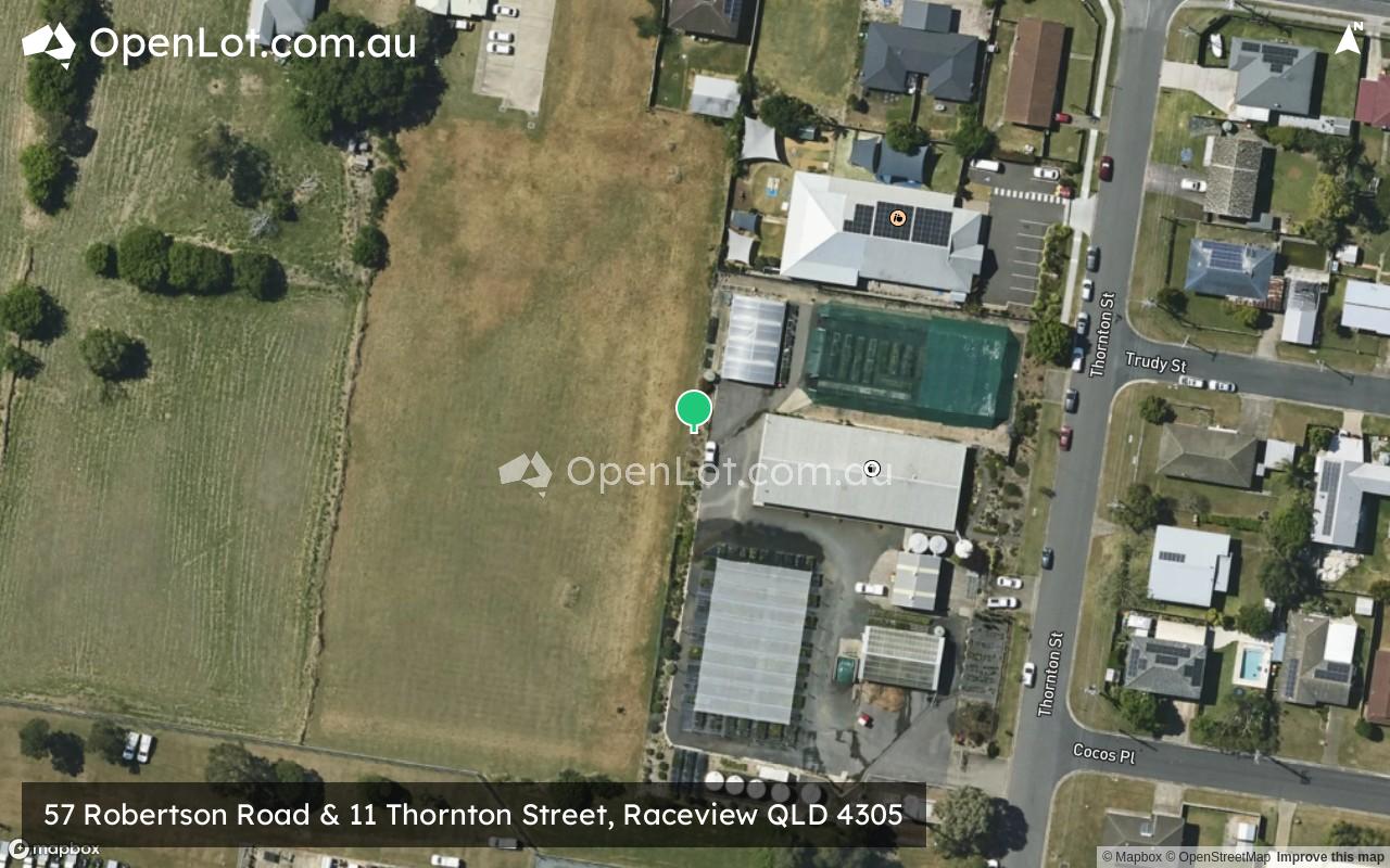 Satellite image for 57 Robertson Road & 11 Thornton Street, Raceview QLD 4305