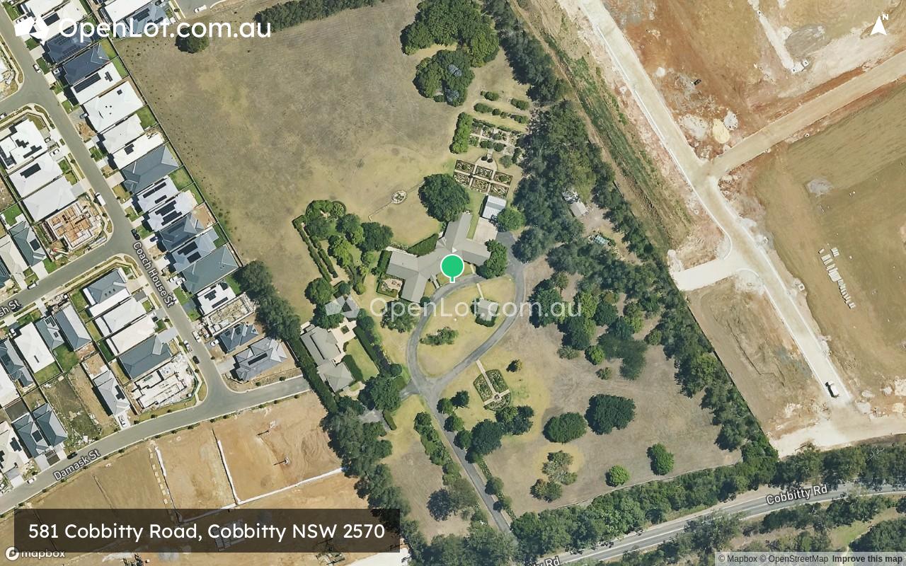 Satellite image for 581 Cobbitty Road, Cobbitty NSW 2570