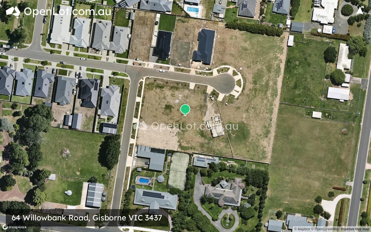 Satellite image for 64 Willowbank Road, Gisborne VIC 3437