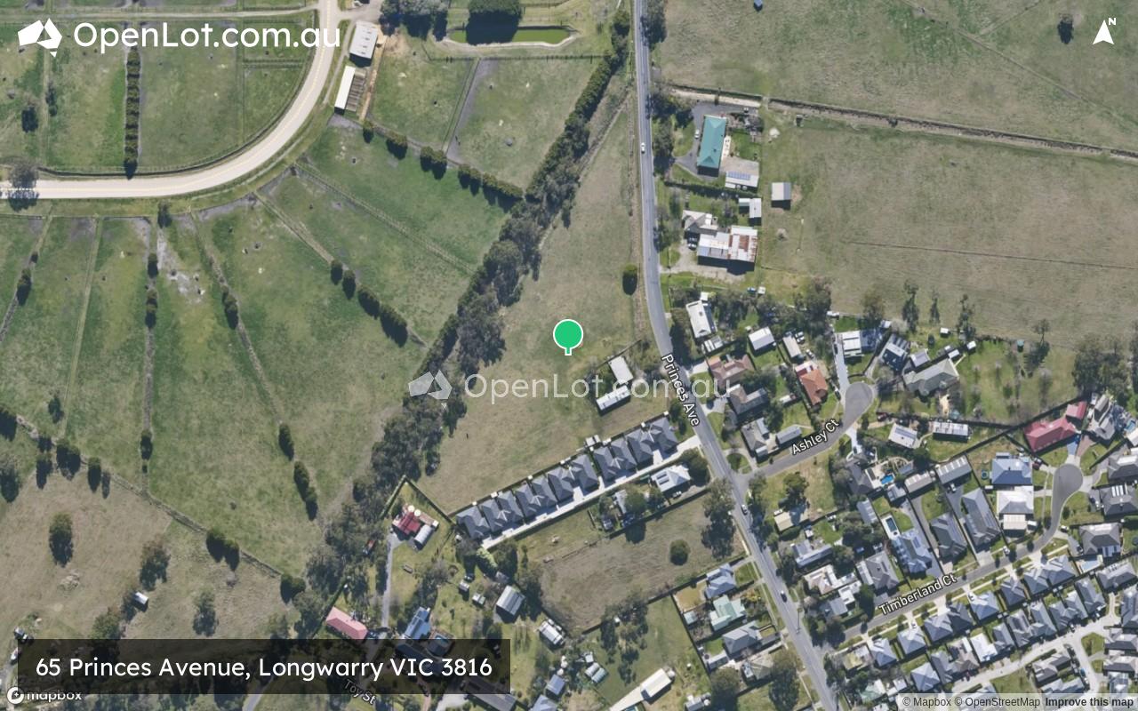 Satellite image for 65 Princes Avenue, Longwarry VIC 3816