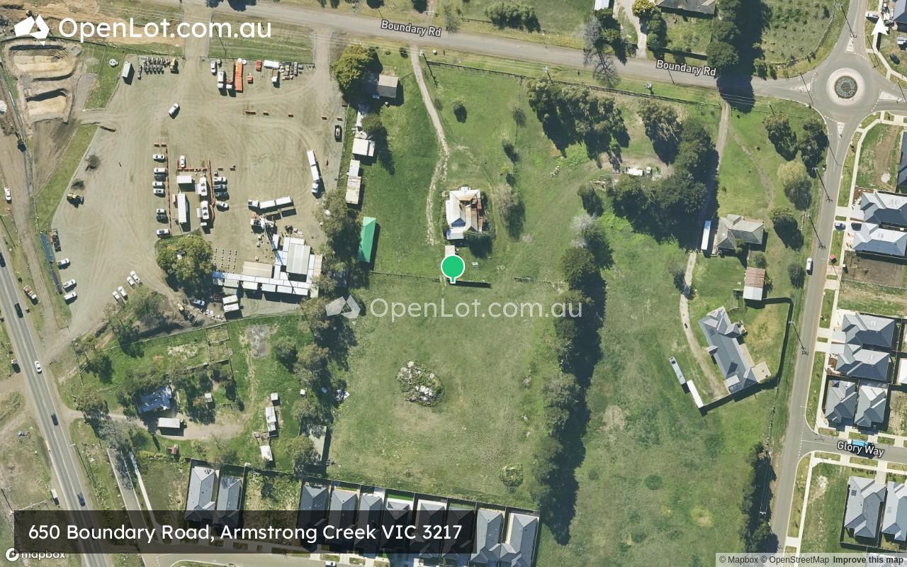 Satellite image for 650 Boundary Road, Armstrong Creek VIC 3217