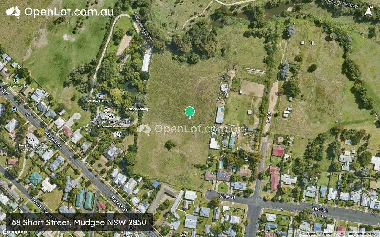 Satellite image for 68 Short Street, Mudgee NSW 2850