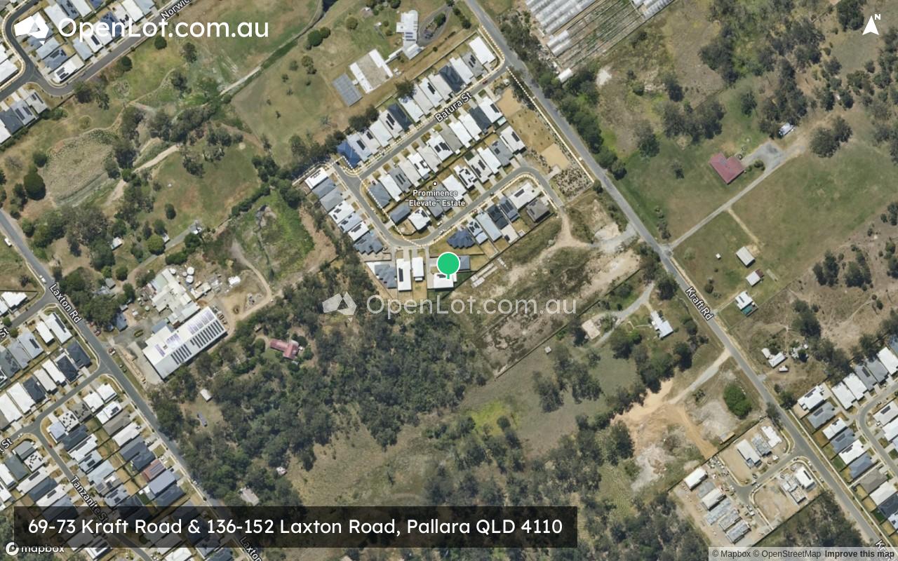 Satellite image for 53-69 Kraft Road & 136-152 Laxton Road, Pallara QLD 4110