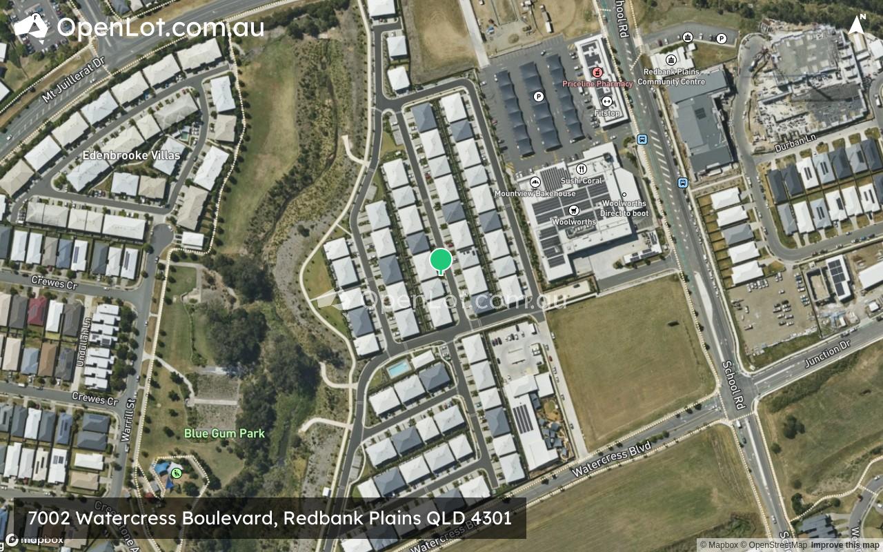 Satellite image for 7002 Watercress Boulevard, Redbank Plains QLD 4301