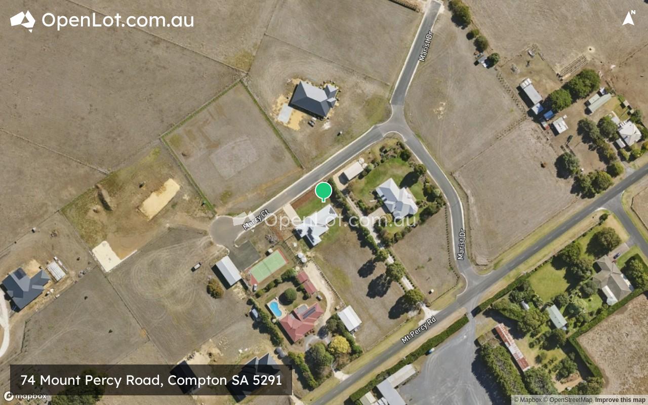 Satellite image for 74 Mount Percy Road, Compton SA 5291