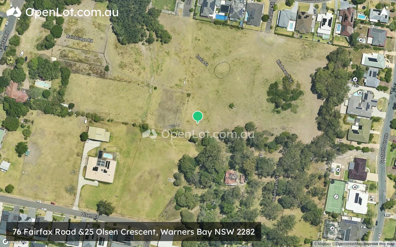 Satellite image for 76 Fairfax Road &25 Olsen Crescent, Warners Bay NSW 2282