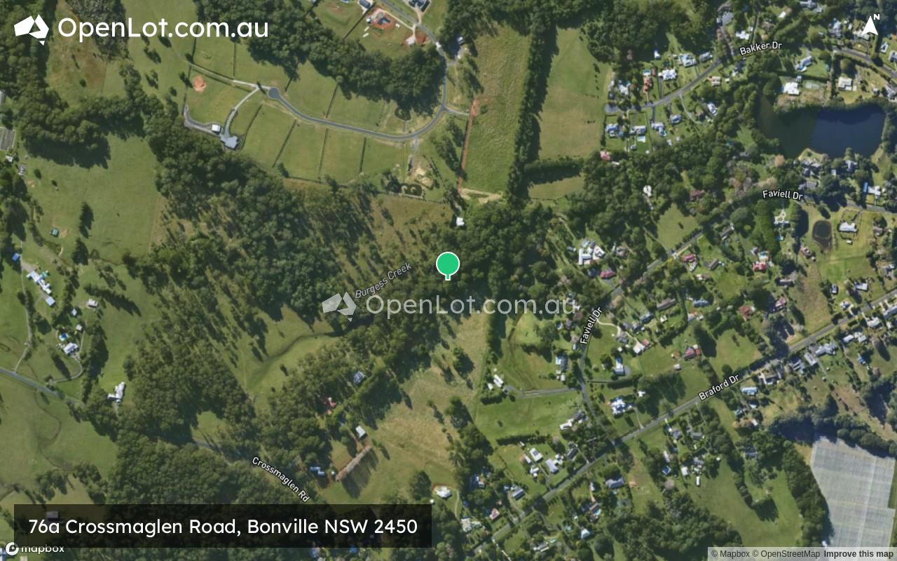 Satellite image for 76a Crossmaglen Road, Bonville NSW 2450